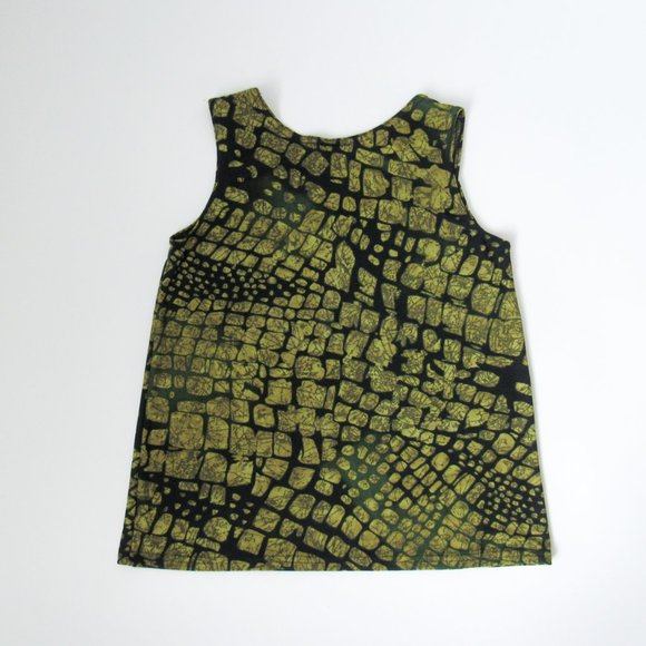 Cute Y2K Green Stretch Knit Printed Top Sleeveless Tank Top Summer Size/M-L - Picture 9 of 9